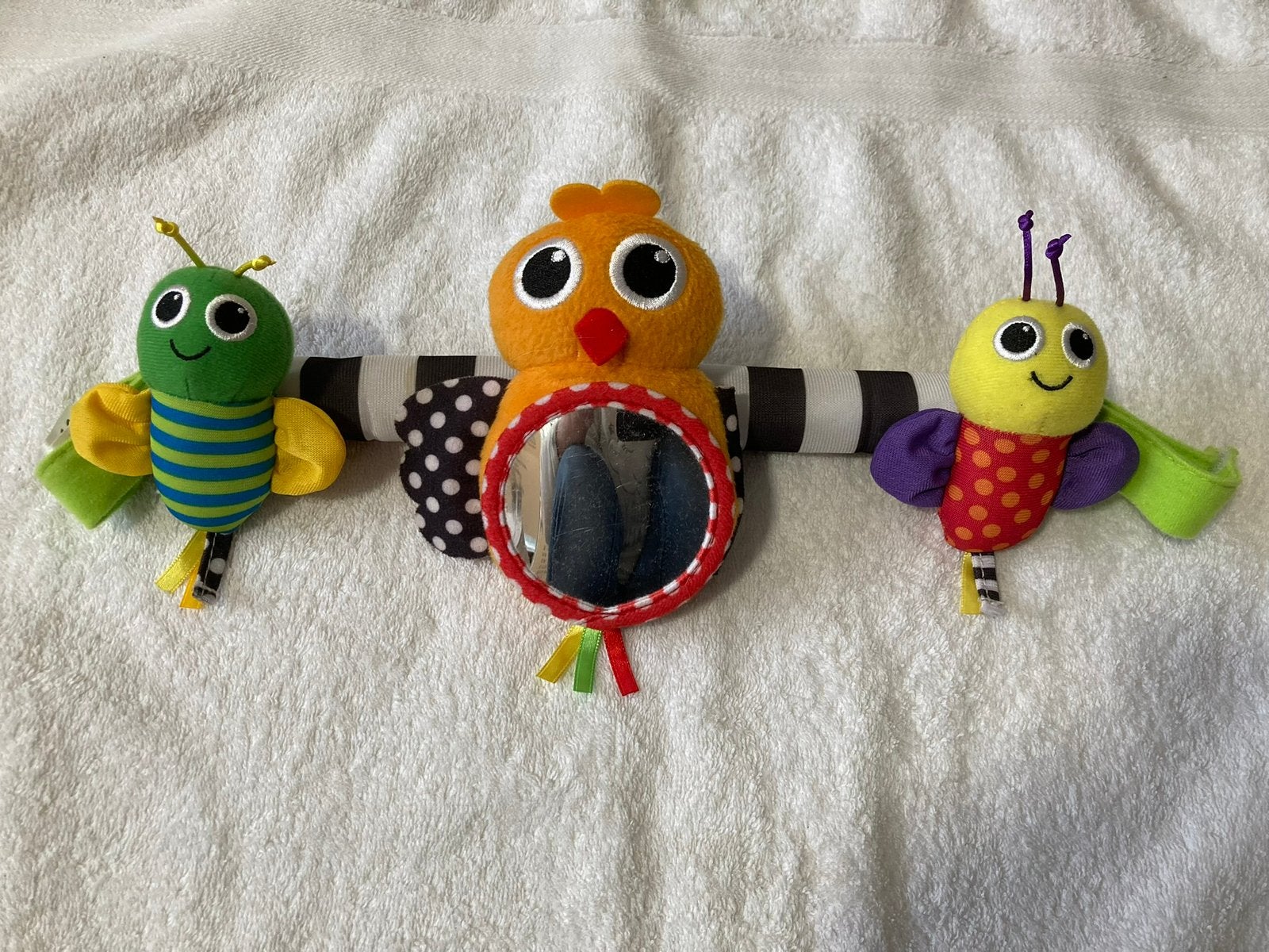 Sassy Babygym/Mobiel met spiegel en rammelaars, Ophalen of Verzenden, Zo goed als nieuw, Mobiel