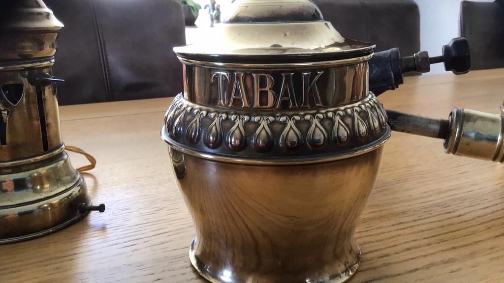 Antieke koperen tabakspot, lamp en soldeerbrander, Antiek en Kunst, Antiek | Koper en Brons, Ophalen, Koper