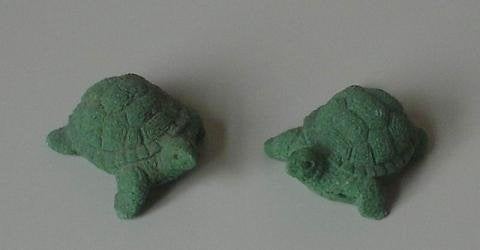 Paar stenen schilpadjes, Ophalen of Verzenden, Zo goed als nieuw, Groen, Steen/keramiek