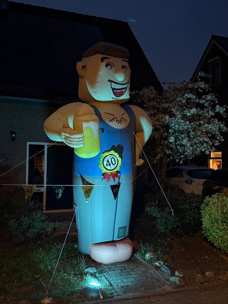 Opblaasbare Abraham - Klusjesman met Bierglas (te huur), Ophalen, Gebruikt, Abraham of Sarah