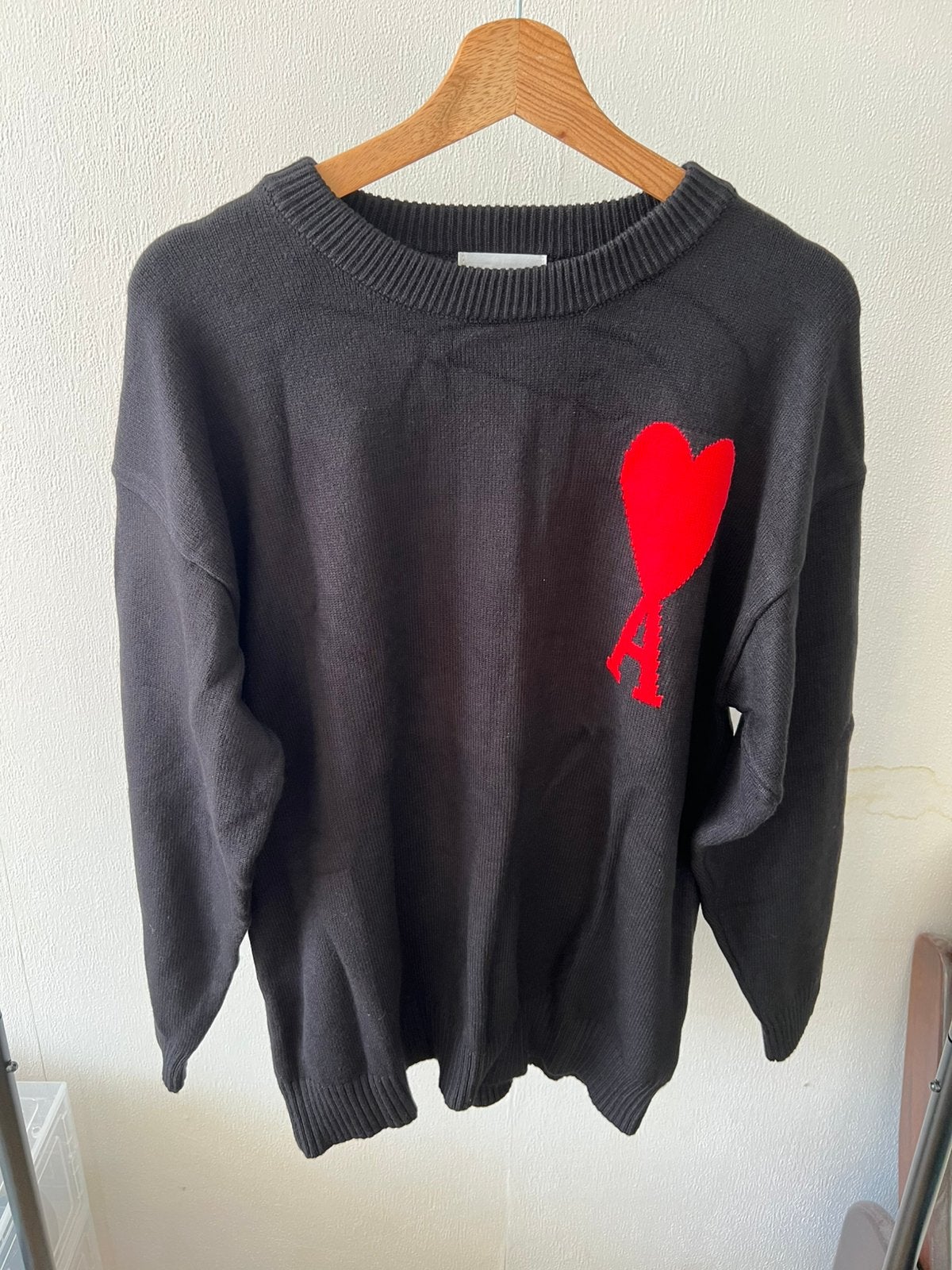Ami paris black sweater, Kleding | Heren, Truien en Vesten, Ophalen of Verzenden, Zo goed als nieuw, Zwart