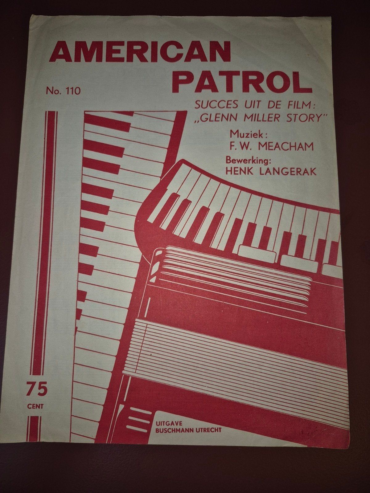 American Patrol bladmuziek - Glenn Miller Story, Gebruikt, Filmmuziek en Soundtracks, Accordeon, Ophalen of Verzenden