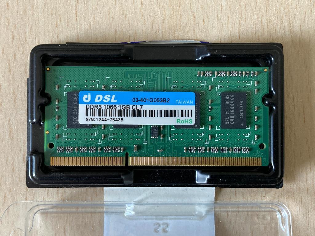 Synology Memory 1GB DDR3 1066 CL7 1.5V, 1 GB of minder, Server, Nieuw, DDR3