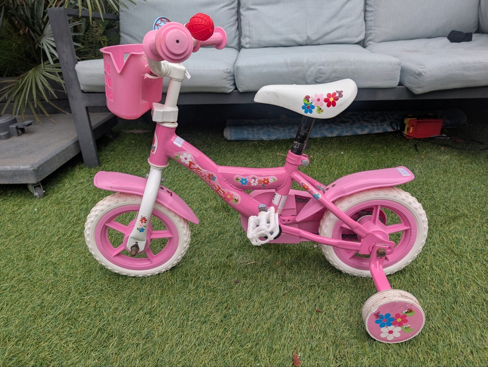 fiets met zijwieltjes 10 inch, Fietsen en Brommers, Ophalen, Zo goed als nieuw, Terugtraprem, Verstelbare zitting