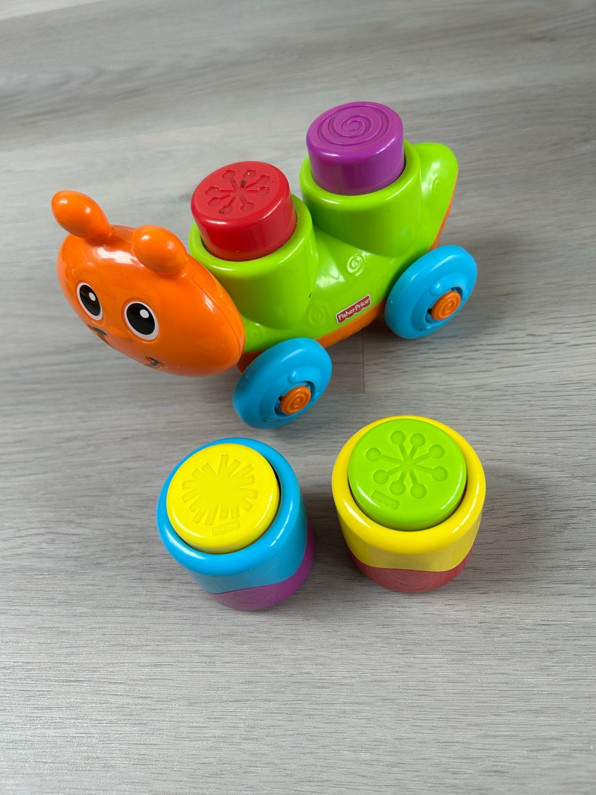 Rups Duw- en Trekspeelgoed met Stapelblokken, Ophalen, Gebruikt, Duw- of Trekspeelgoed