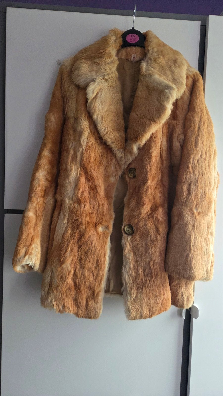 Vintage bontjas - Maat 38/40 (M), Oranje, Onbekend, Gedragen, Ophalen