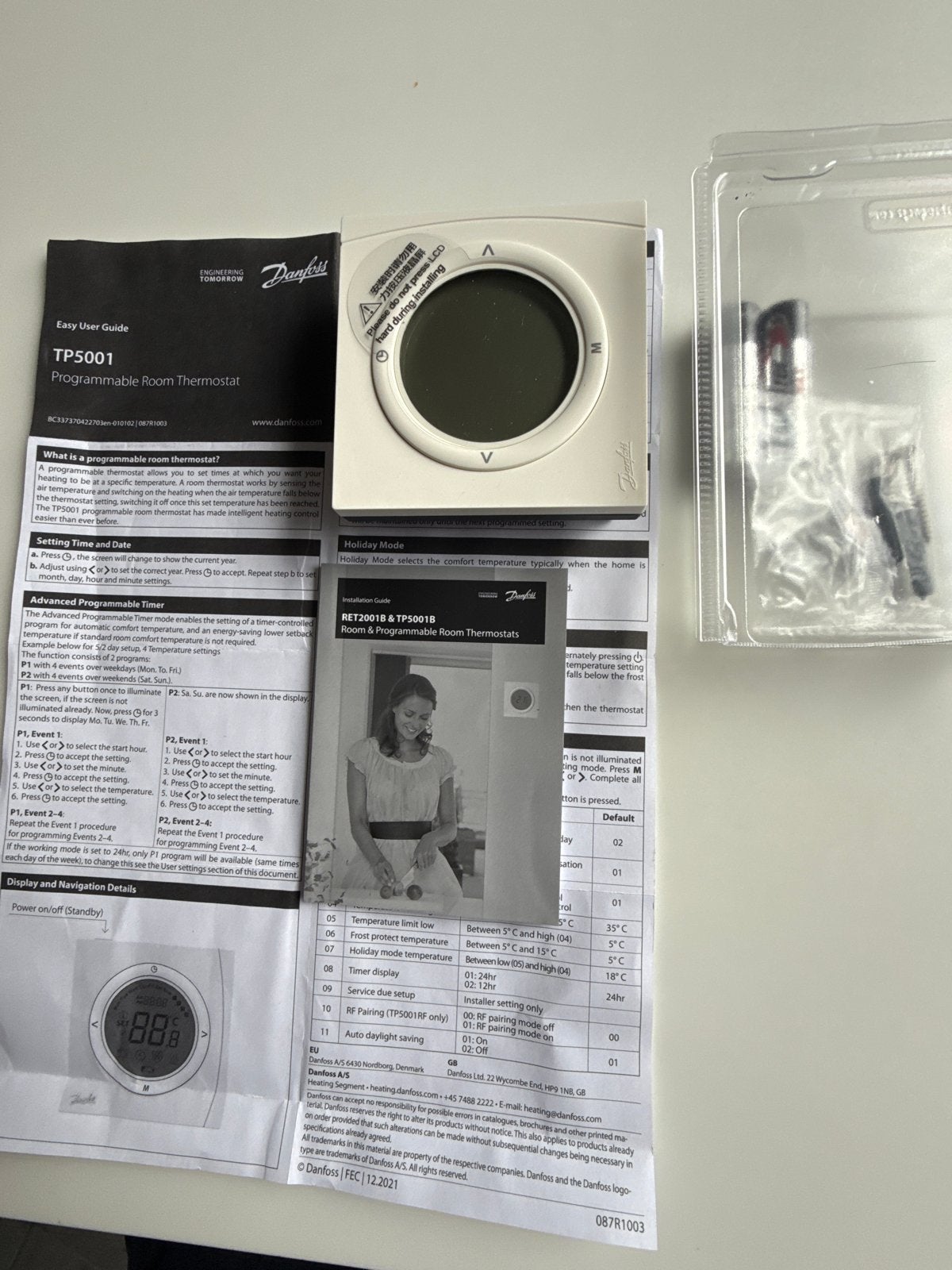 Danfoss TP5001 Programmeerbare Kamerthermostaat