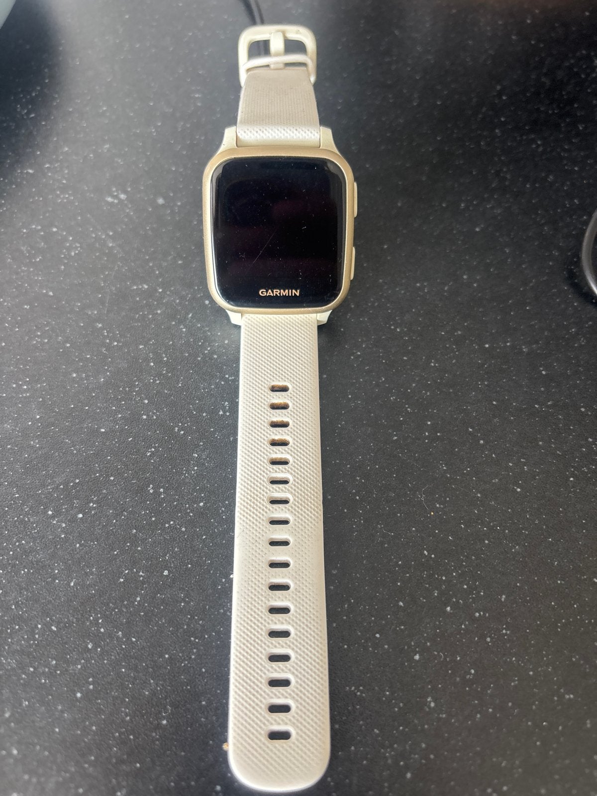 Garmin Venu Sq - Crème/Goud, Gebruikt, Hartslag, Wit, Ophalen of Verzenden