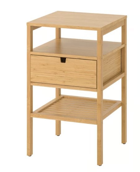 Bamboe nachtkastje, Ophalen, Minder dan 45 cm, 55 tot 70 cm, Zo goed als nieuw