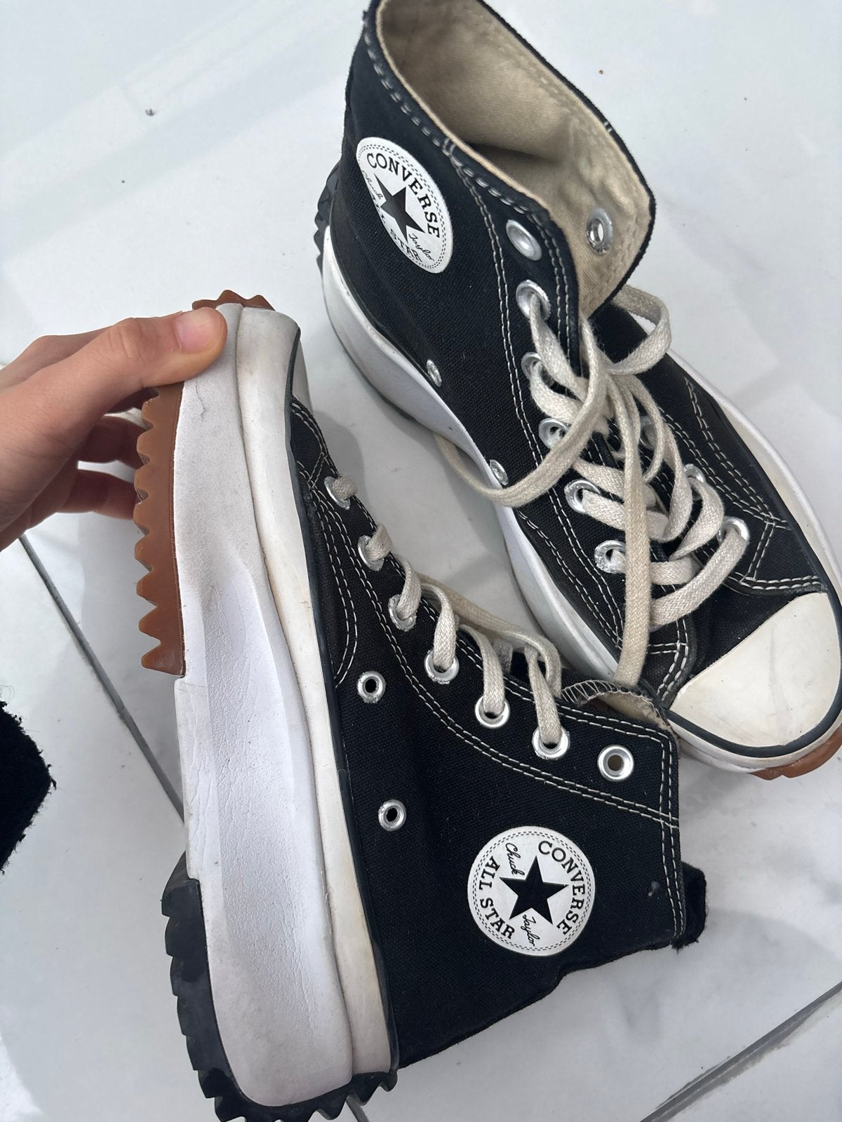 Converse Run Star Hike High Top Sneakers Zwart, Zwart, Ophalen of Verzenden, Sneakers of Gympen, Gedragen