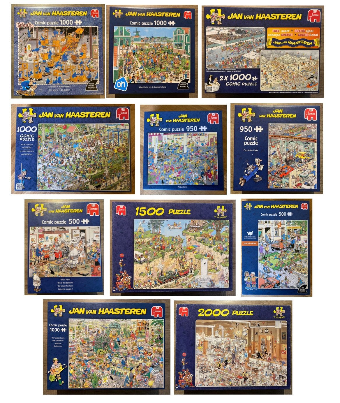 Diverse jan van Haasteren puzzels 500, 950, 1000, 1500,2000, Ophalen of Verzenden, 500 t/m 1500 stukjes, Zo goed als nieuw
