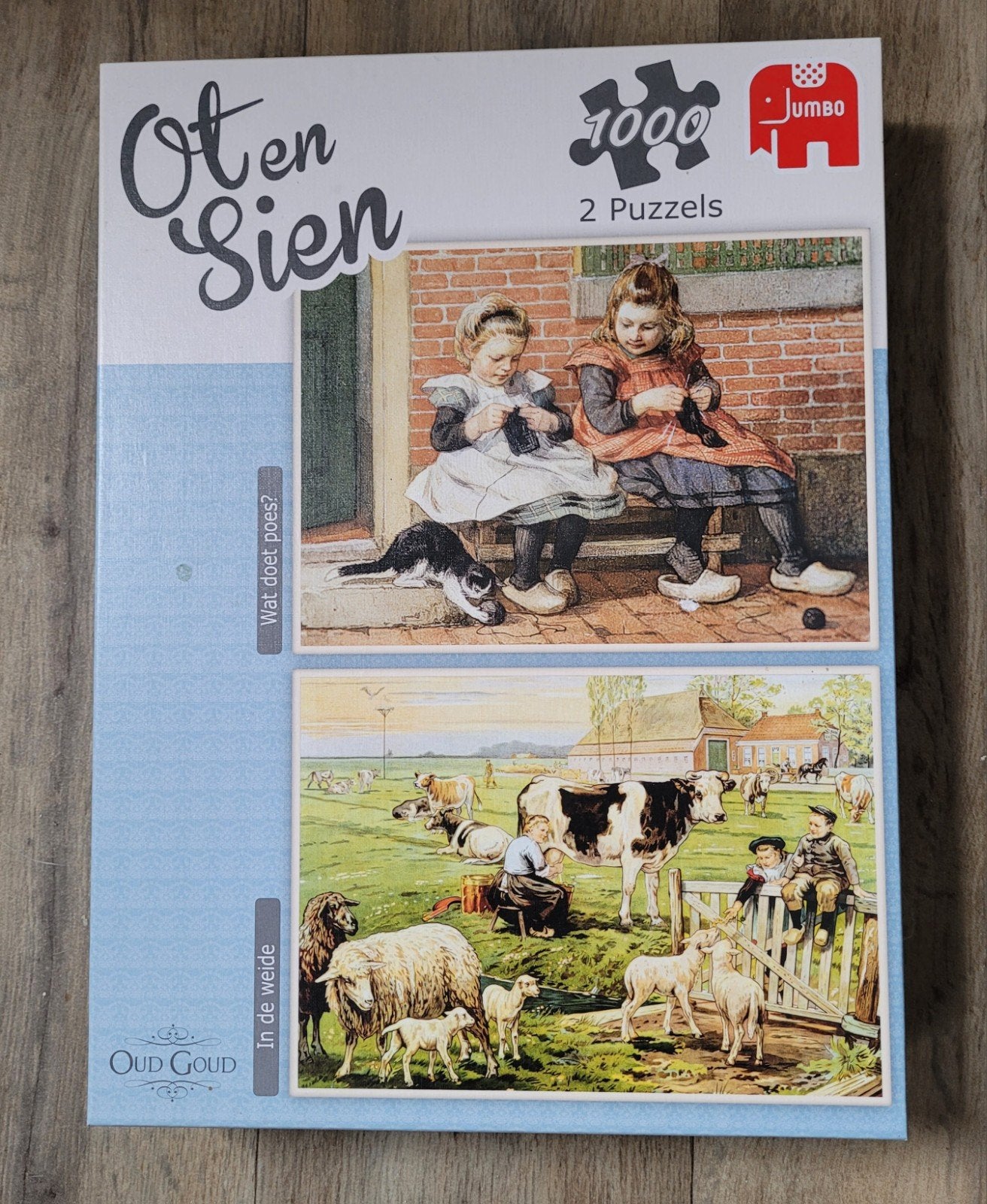 2 legpuzzels Ot en Sien - 1000 stukjes per puzze - Jumbo, Ophalen of Verzenden, 500 t/m 1500 stukjes, Zo goed als nieuw, Legpuzzel