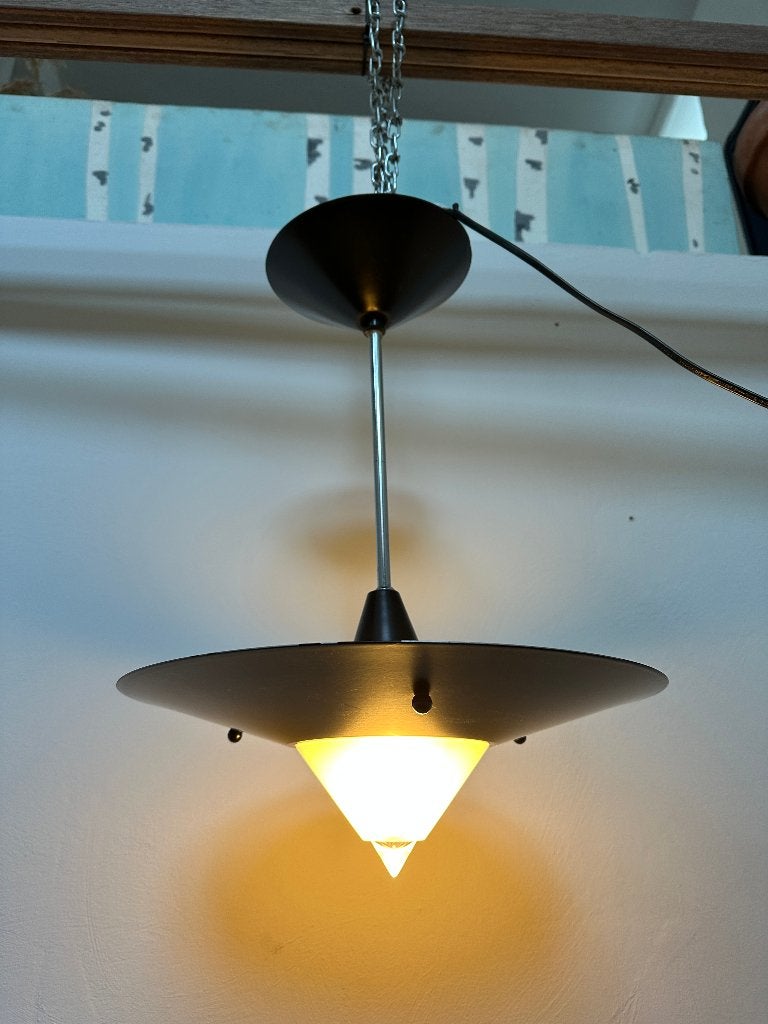 Vintage Dijkstra hanglamp, ufo Dutch design lamp, Ophalen, Gebruikt, -, E27 (groot)