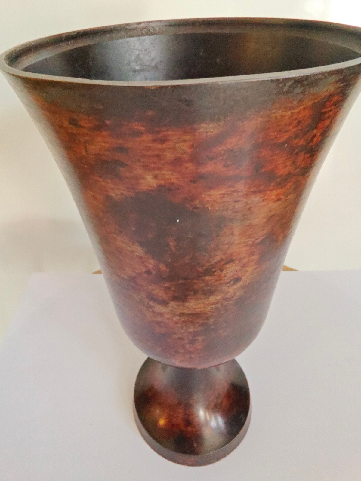 Antieke Koperen vaas / bokaal pracht patina 21 x 10 cm, Antiek en Kunst, Ophalen of Verzenden
