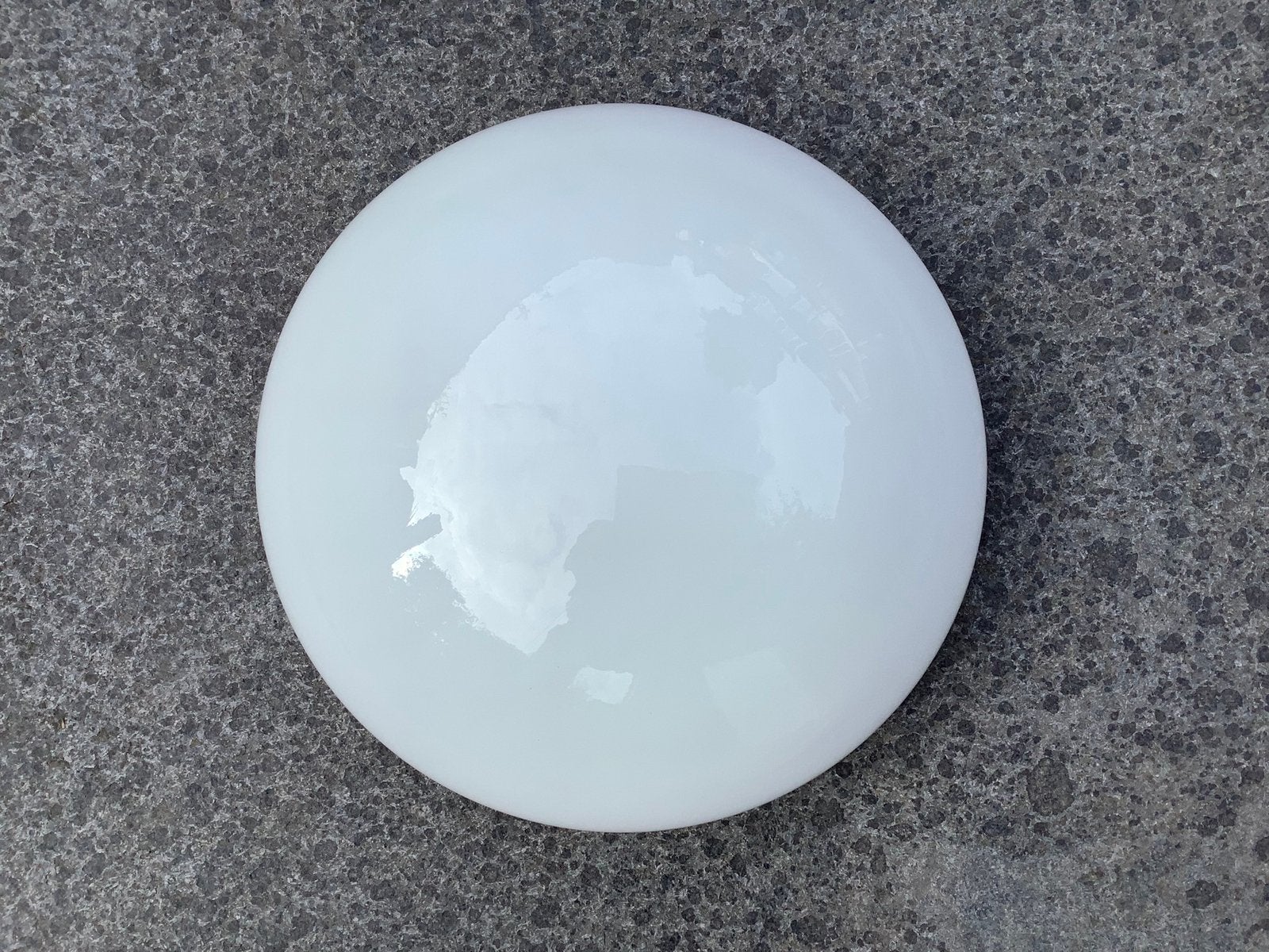 Glazen Lampenkap Opaline Wit - Paddenstoel Model (Ø 21 cm), Ophalen of Verzenden, Gebruikt, Glas