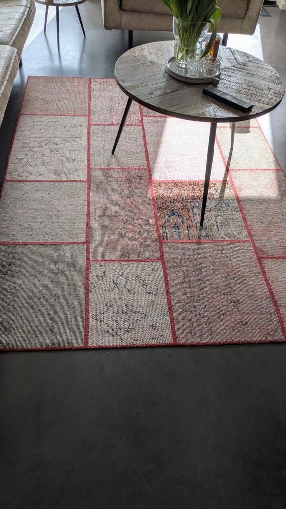 Kleed 140x200 cm patchwork Montel rose/rood, Ophalen, Gebruikt, 100 tot 150 cm, Rechthoekig