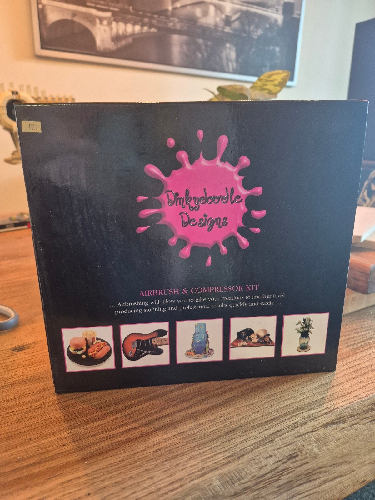 Airbrush & compressorkit dinkydoodle, Ophalen, Gebruikt, Taarten of Cupcakes, Overige typen