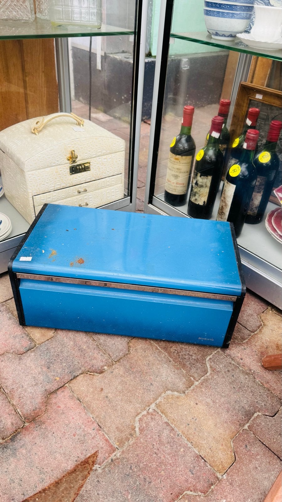 Vintage Brabantia broodtrommel - Blauw, Ophalen of Verzenden, Gebruikt