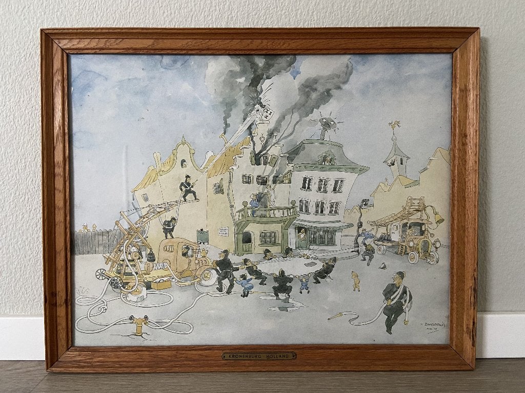 Culemborg (Kronenburg), humoristische brandbestrijding, Ophalen, 1940 tot 1960, Gebruikt, Overige onderwerpen