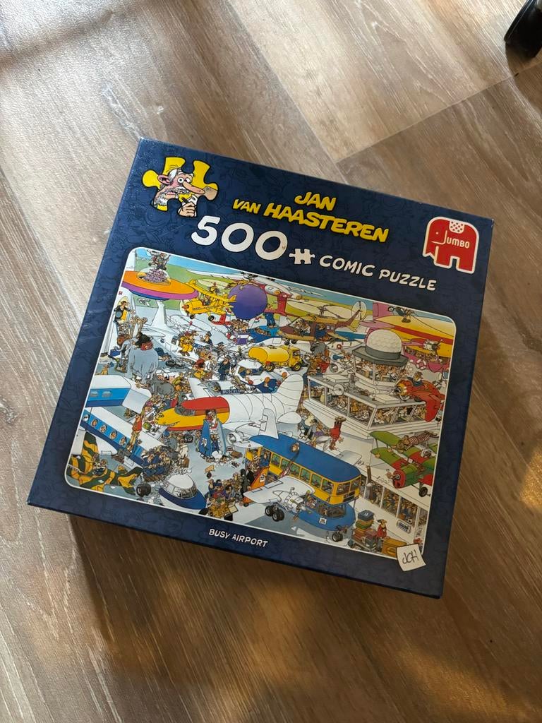 Jan van Haasteren puzzel - Busy Airport 500+ stukjes, Ophalen of Verzenden, 500 t/m 1500 stukjes, Gebruikt, Legpuzzel