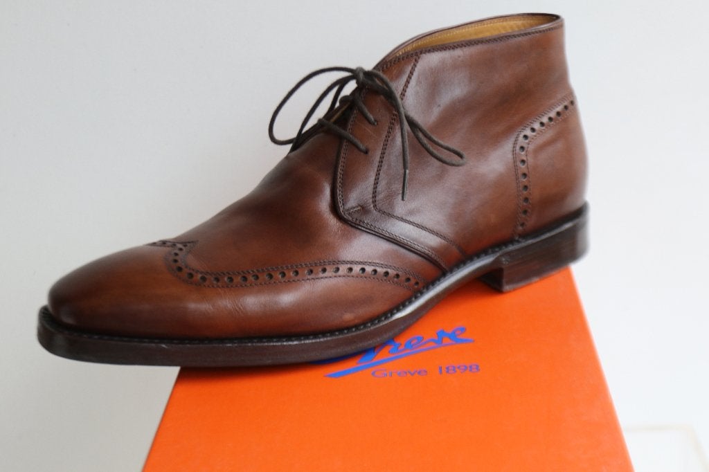 Greve goodyearwelted chukkaboot in maat 7.5 G = 41.5, Kleding | Heren, Bruin, Boots, Ophalen of Verzenden, Zo goed als nieuw