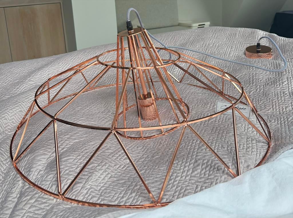 Nieuwe koperkleurige lamp, Ophalen of Verzenden, Nieuw, Metaal, Minder dan 50 cm