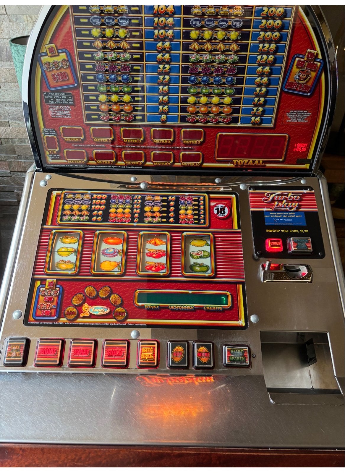 Gokkast Turbo Play - Klassieke Fruitautomaat, Euro, Ophalen, Gebruikt, Met sleutels