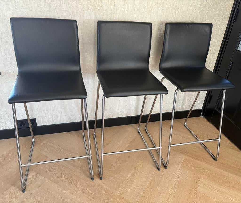 Ikea barkrukken 3 stuks, Huis en Inrichting, Barkrukken, Zo goed als nieuw, 60 tot 90 cm, 3 krukken, Met voetsteun, Ophalen