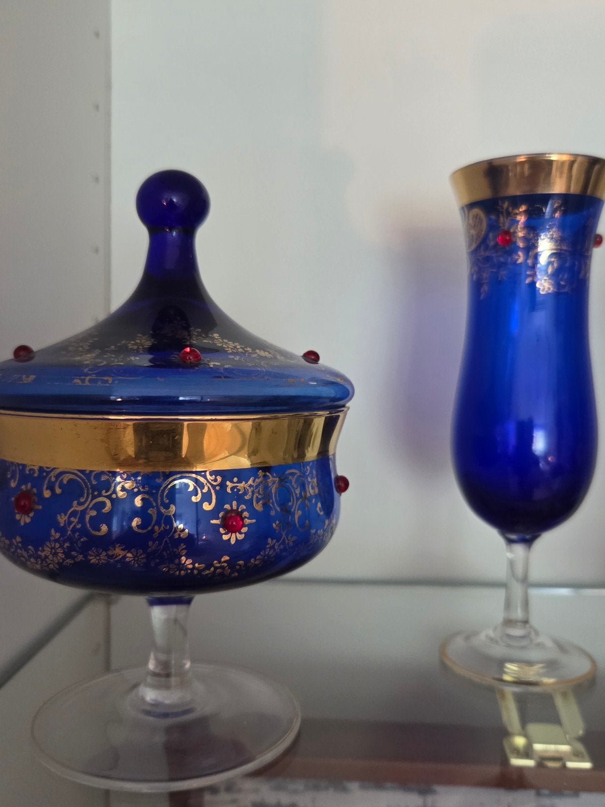 Murano Glaswerk: Handgemaakte en Geblazen Set (2 Stuks), Ophalen of Verzenden