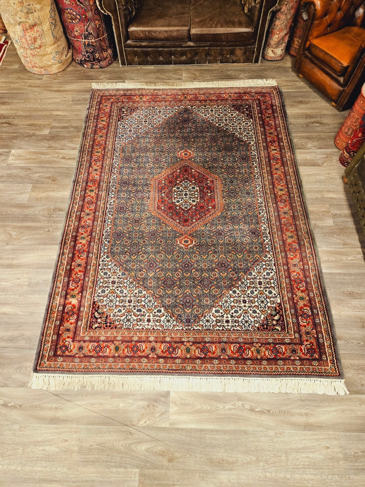 Perzisch Handgeknoopt Bidjar Tapijt. prachtige kleuren., Perzisch, 200 cm of meer, Ophalen of Verzenden, Zo goed als nieuw