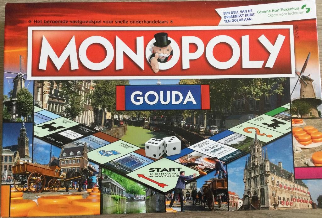 Monopoly Spel Gouda, Hobby en Vrije tijd, Gezelschapsspellen | Bordspellen, Vijf spelers of meer, Ophalen of Verzenden, Zo goed als nieuw