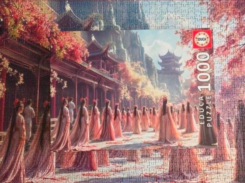 Educa puzzel The geishas 1000 stukjes Als nieuw, Ophalen of Verzenden, 500 t/m 1500 stukjes, Zo goed als nieuw, Legpuzzel