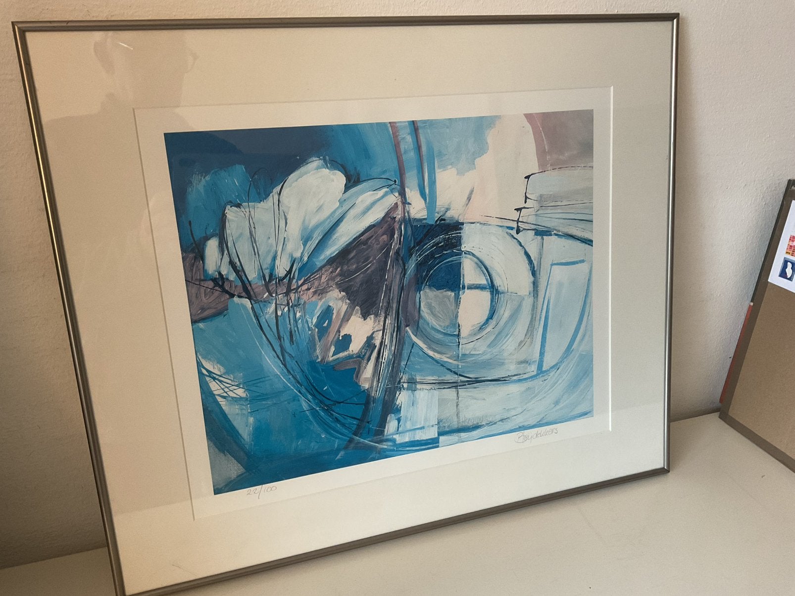 Abstracte Zeefdruk van B.Leijdekkers gesigneerd, Ophalen, Zeefdruk
