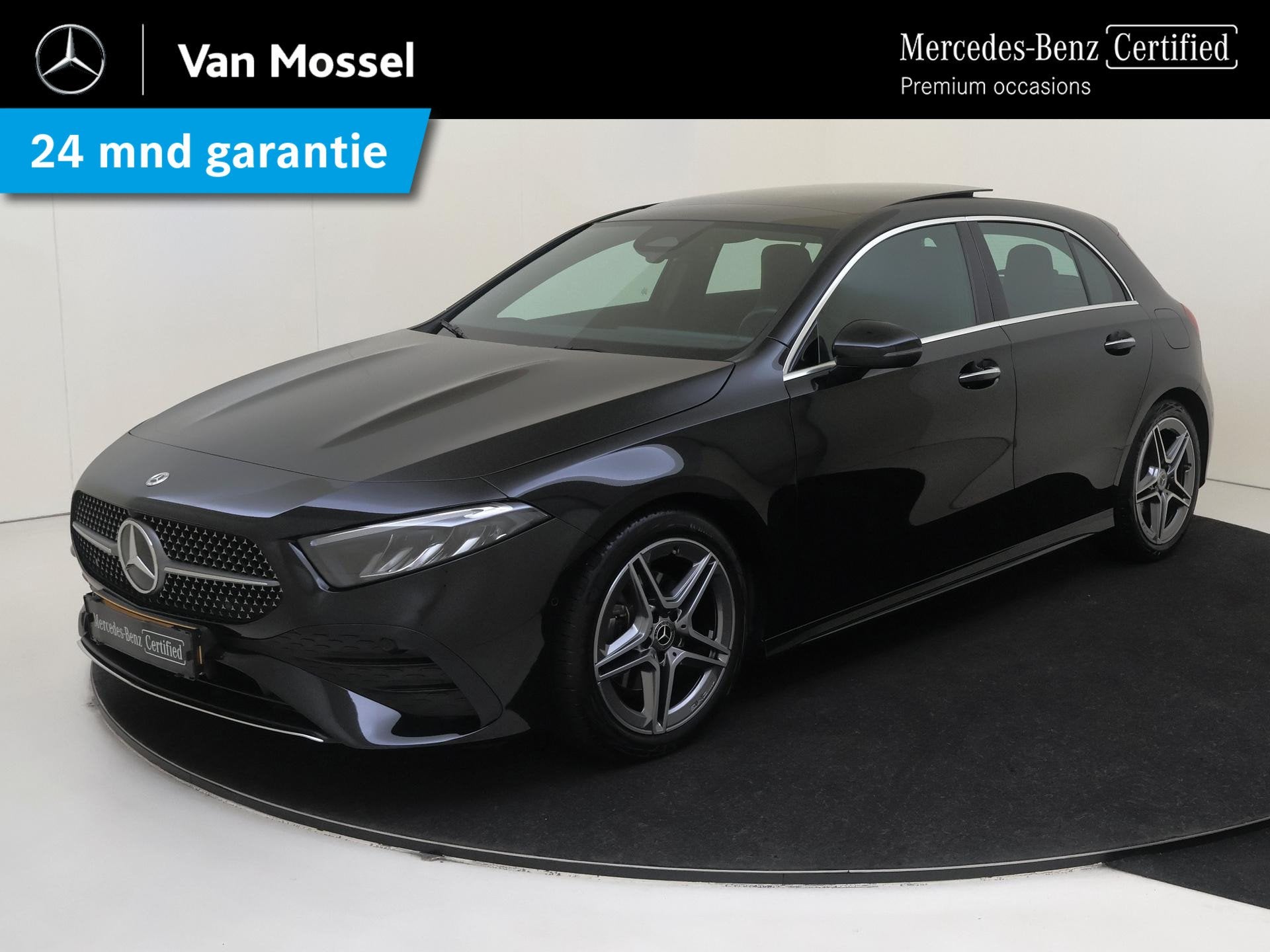 Mercedes-Benz A-klasse 180 AMG Line / Panoramadak/ Sfeerverl, Auto's, 136 pk, Gebruikt, 4 cilinders, Zwart