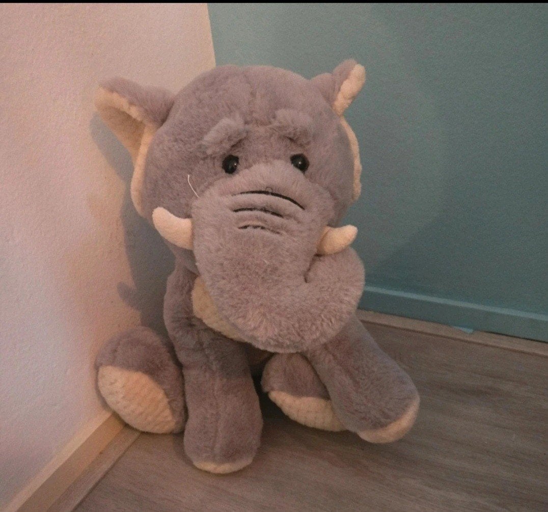 Knuffel Olifant - Animal Friends - 35 cm - Zo goed als nieuw, Grijs, Ophalen of Verzenden, Middelgroot (20 tot 80 cm), Olifant