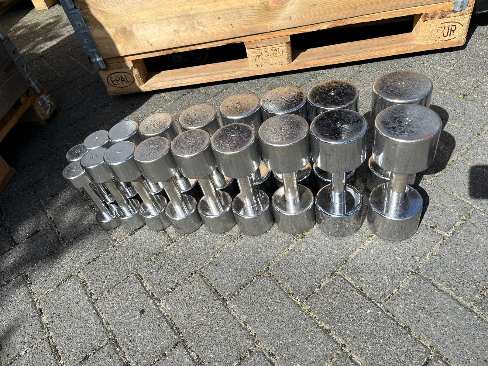 Chrome dumbbells 1-10 kg gewichten dumbbell set, Ophalen, Dumbbell, Gebruikt, Chrome