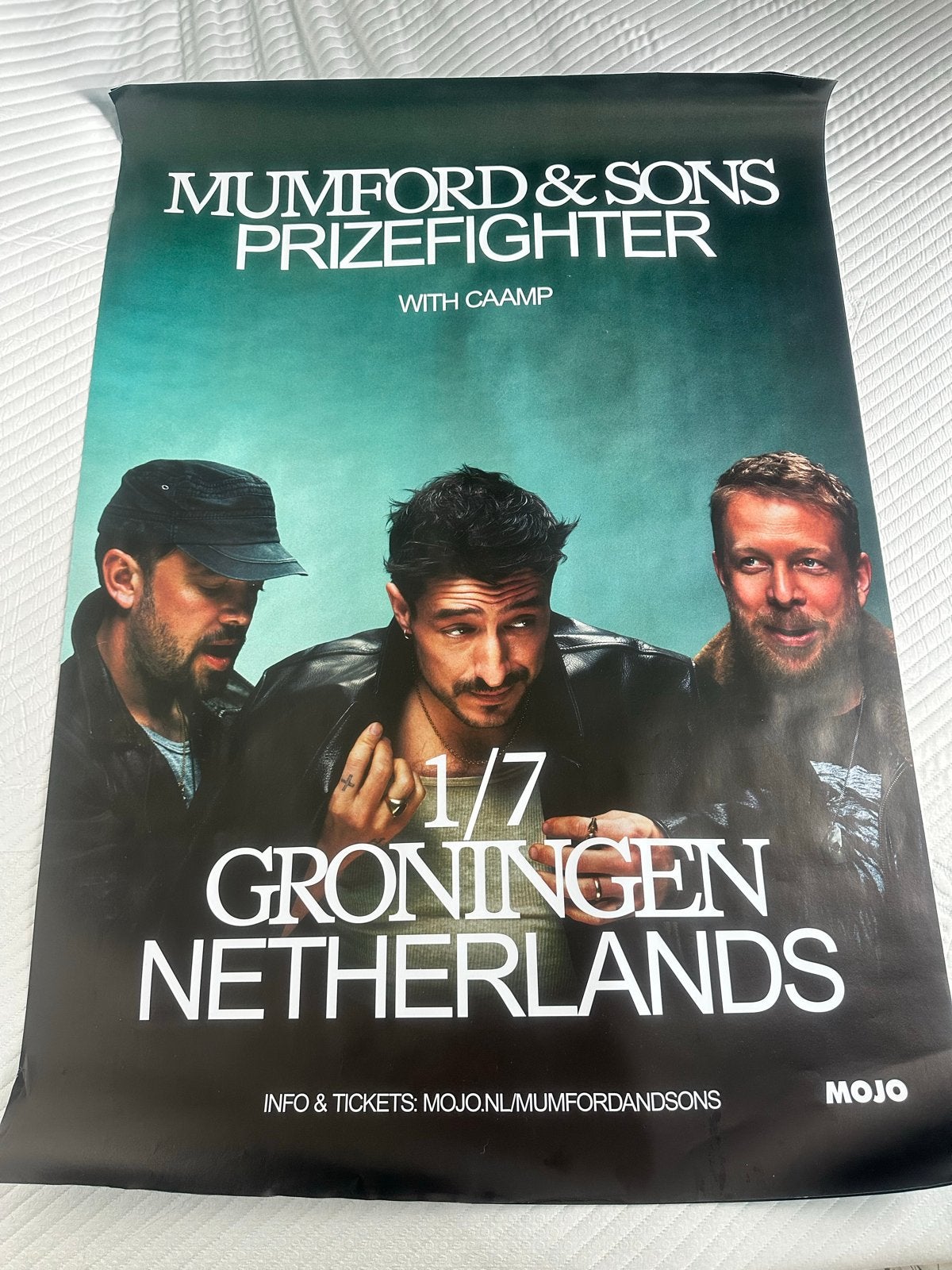 Mumford & Sons Prizefighter Groningen Poster Groot, Verzamelen, Posters, Ophalen, Rechthoekig Staand, Zo goed als nieuw, A1 t/m A3