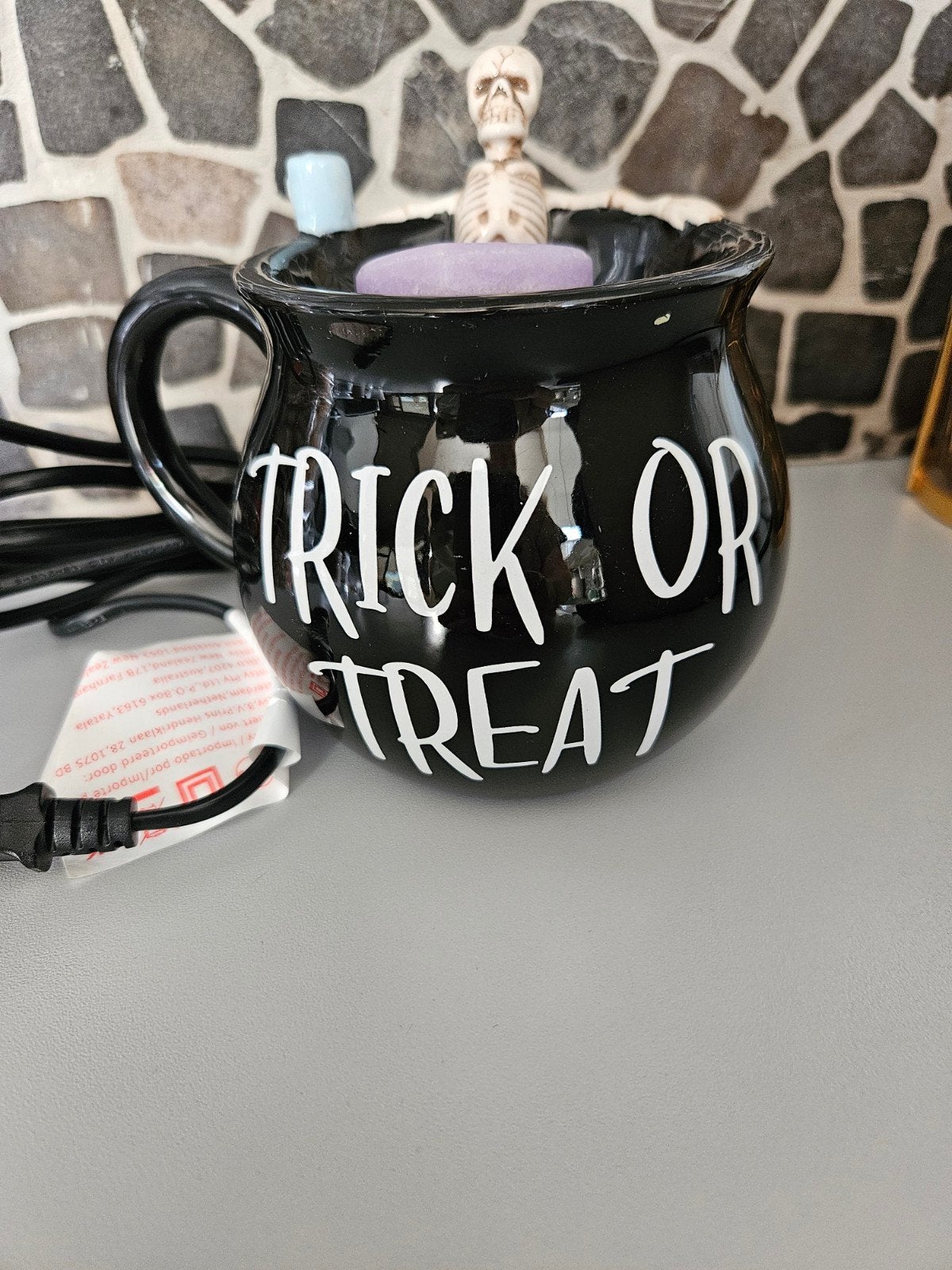 Halloween Trick or Treat Waxbrander met Skelet, Ophalen of Verzenden, Zo goed als nieuw, Zwart, Overige stijlen
