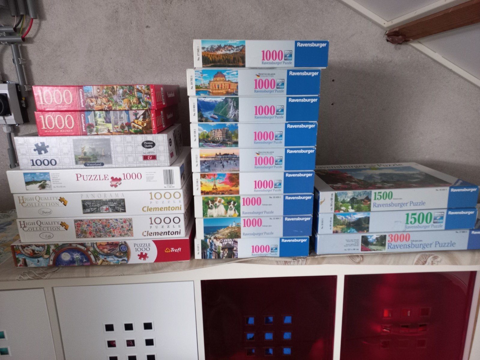 19 puzzels veel ravensburger, Ophalen, 500 t/m 1500 stukjes, Zo goed als nieuw
