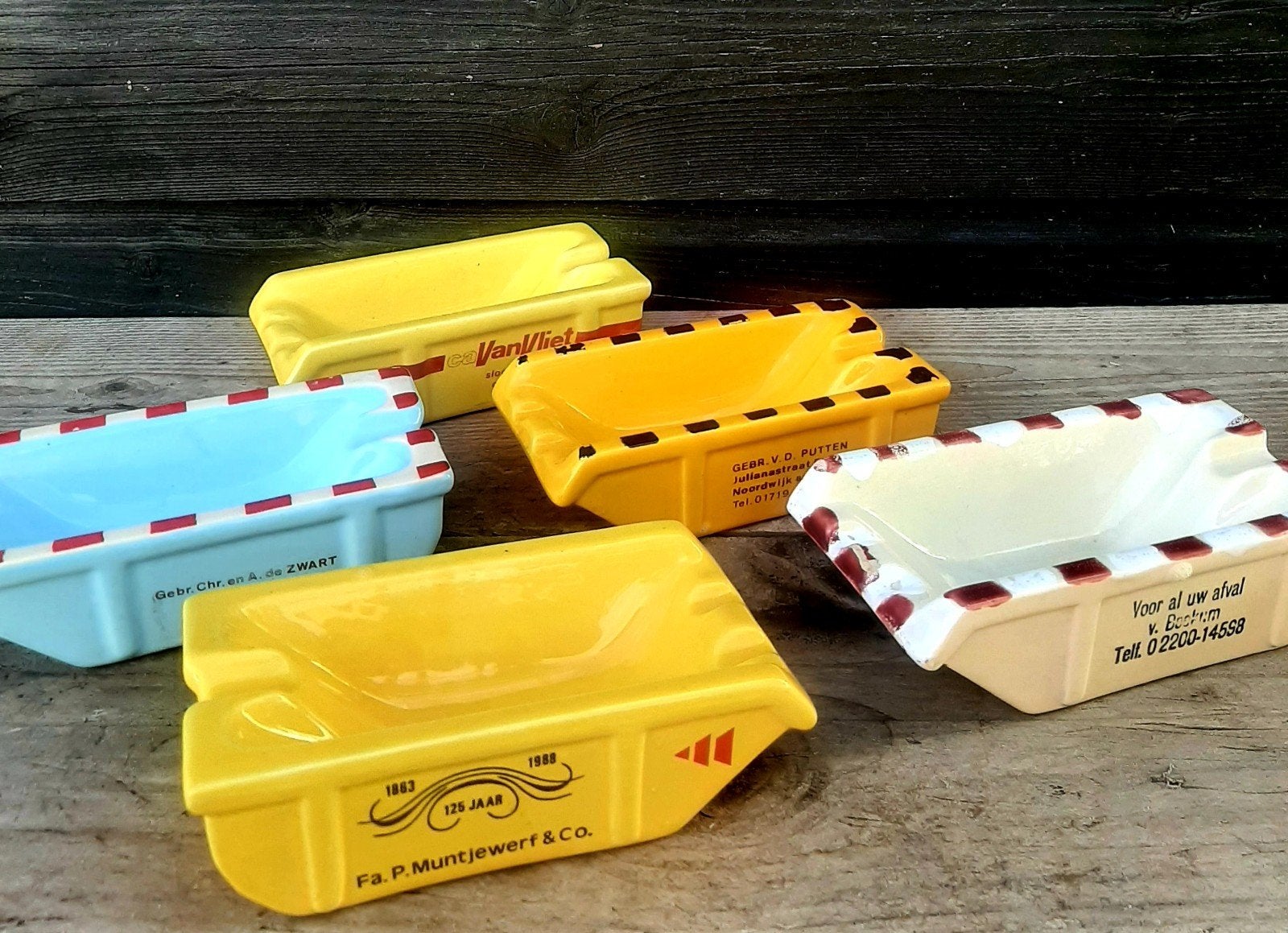 5x - Vintage - Afzetcontainer Asbak - (Container transport), Ophalen of Verzenden, Gebruikt, Asbak