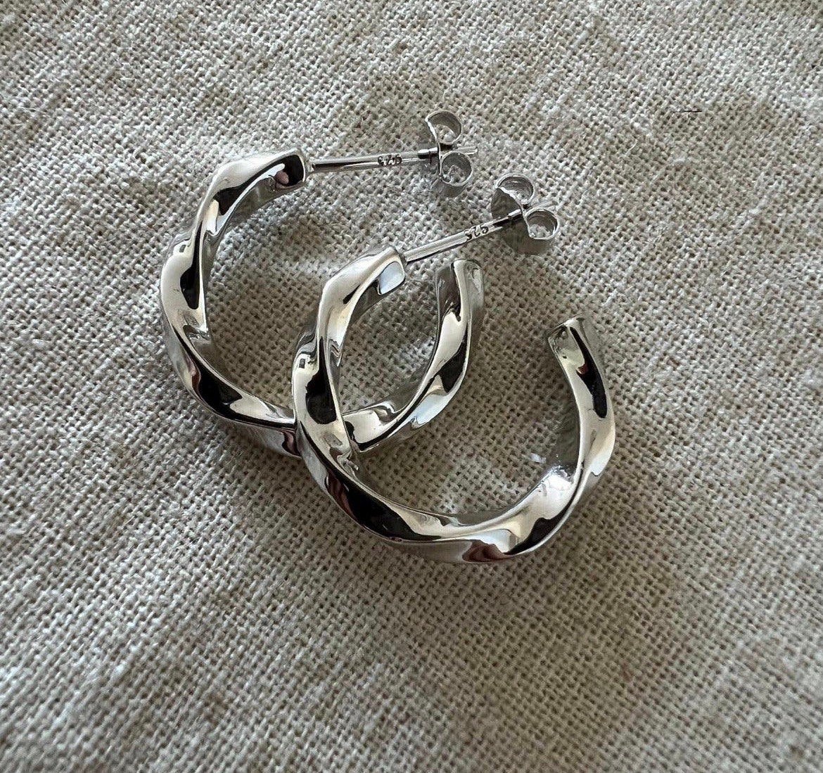 Zilveren 925 oorbellen 19mm, Verzenden, Zo goed als nieuw, Zilver