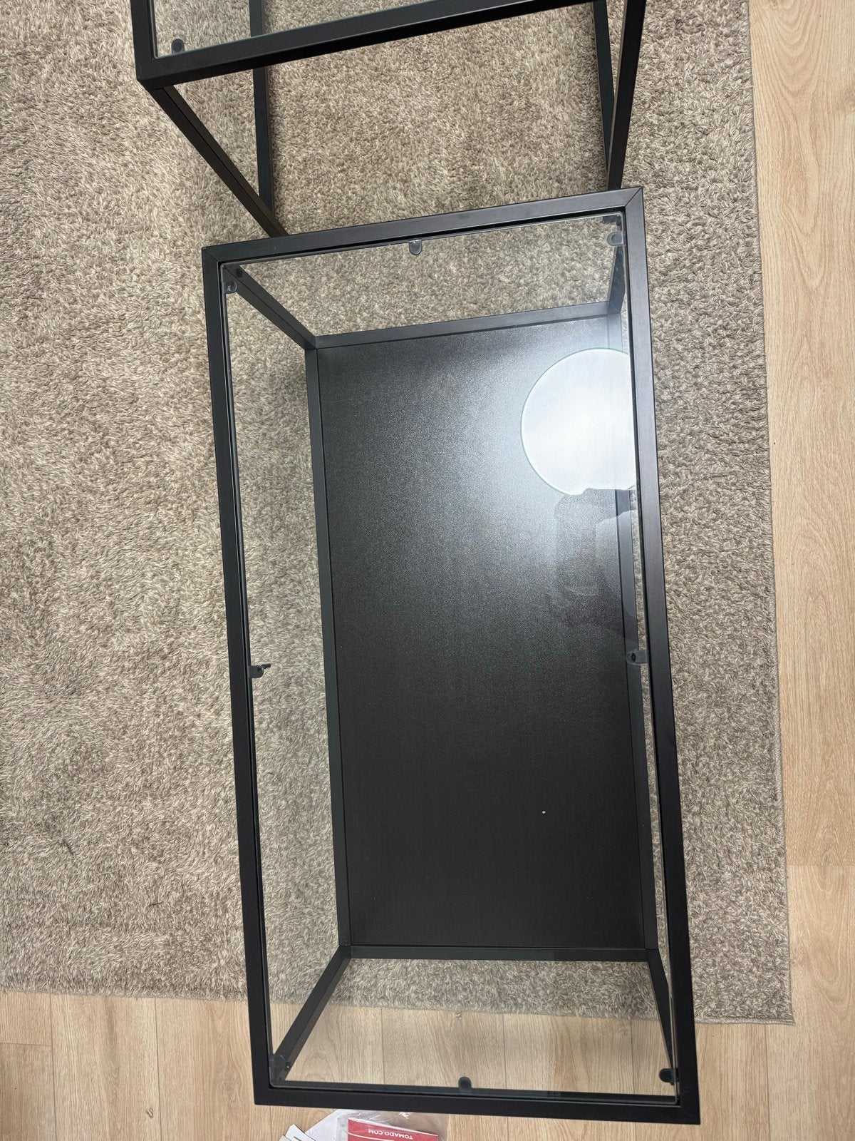 IKEA VITTSJÖ Glazen Salontafel - Modern en Strak Design, Huis en Inrichting, Tafels | Salontafels, Ophalen, Gebruikt, 50 tot 100 cm