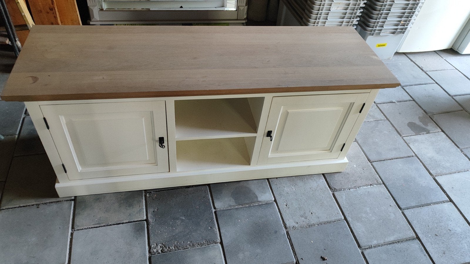 Televisiekast Riviera Maison stijl - Landelijke uitstraling, Ophalen, Gebruikt, 100 tot 150 cm, Minder dan 100 cm