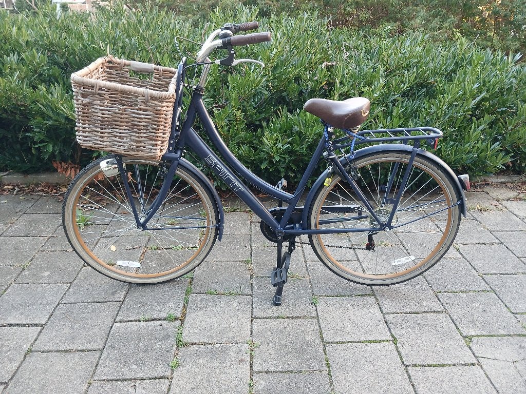 Dames Spiritfiets met mandje en bagagedrager, Velgrem, Versnellingen, Zo goed als nieuw, 50 tot 53 cm