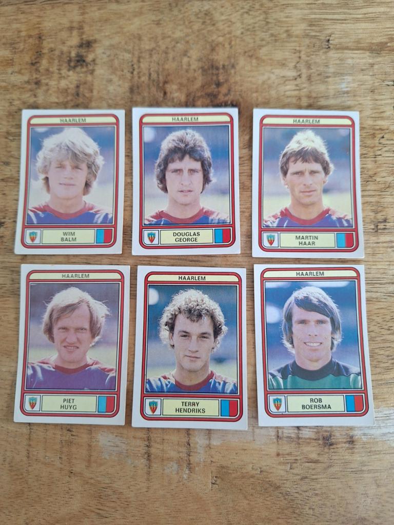 Panini Voetbal 80 - HFC Haarlem - 6 losse plaatjes, Ophalen of Verzenden, Gebruikt, Overige binnenlandse clubs, Poster, Plaatje of Sticker