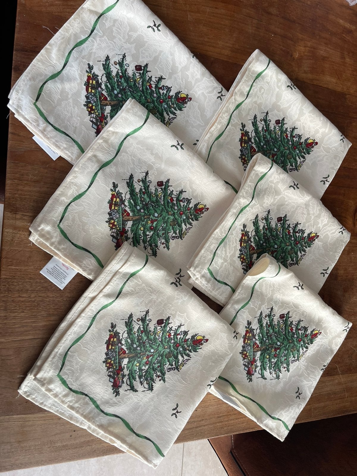 Spode Christmas Tree 6 kerst servetten 50x50cm, Ophalen of Verzenden