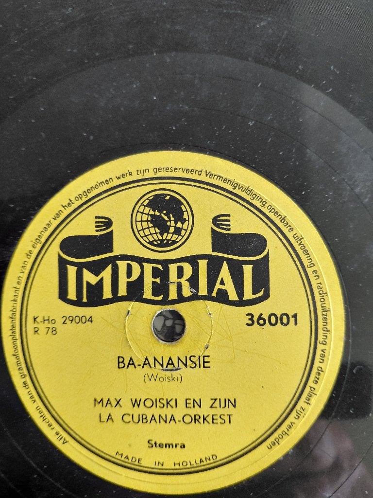 78 toeren Max Woiski ba-anansie- va joe kan takie mie no moi, Gebruikt, 10 inch, Verzenden, Overige typen