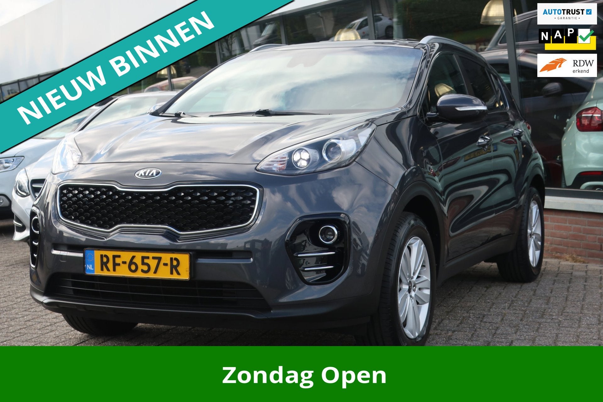 Kia Sportage 1.6 GDI DynamicLine 2e EIG_LED_NAVI_CRUIS_CAM_N, Voorwielaandrijving, Stof, Gebruikt, 4 cilinders