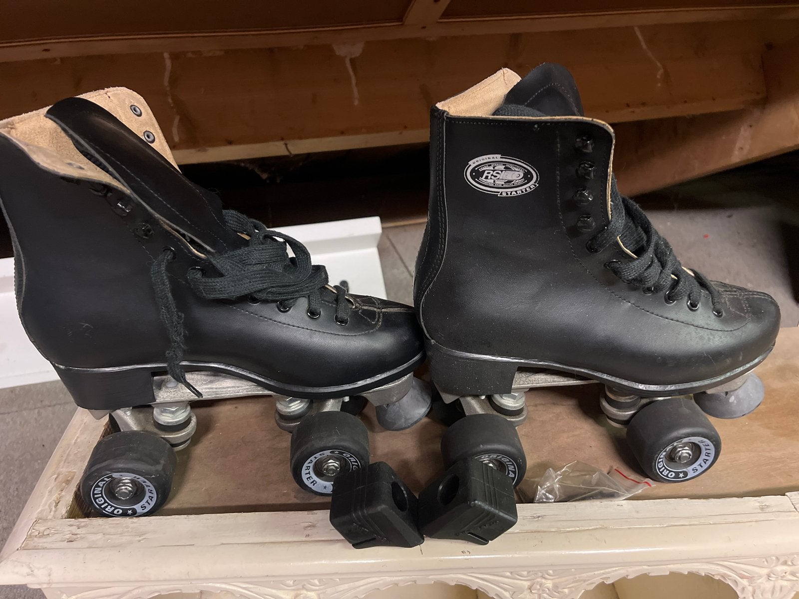 Zwarte leren RSKO Original Starter Roller Skates, Ophalen of Verzenden, Zo goed als nieuw, Wielen of Lagers, Dames