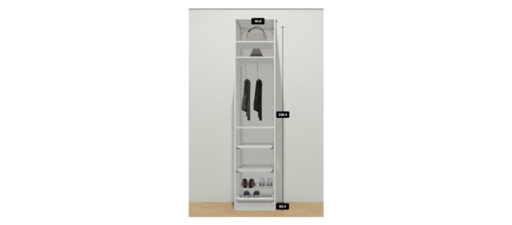 Pax kast ikea 50x58x236 met spiegeldeur en inrichting, Huis en Inrichting, Ophalen, Gebruikt, 200 cm of meer, Overige houtsoorten